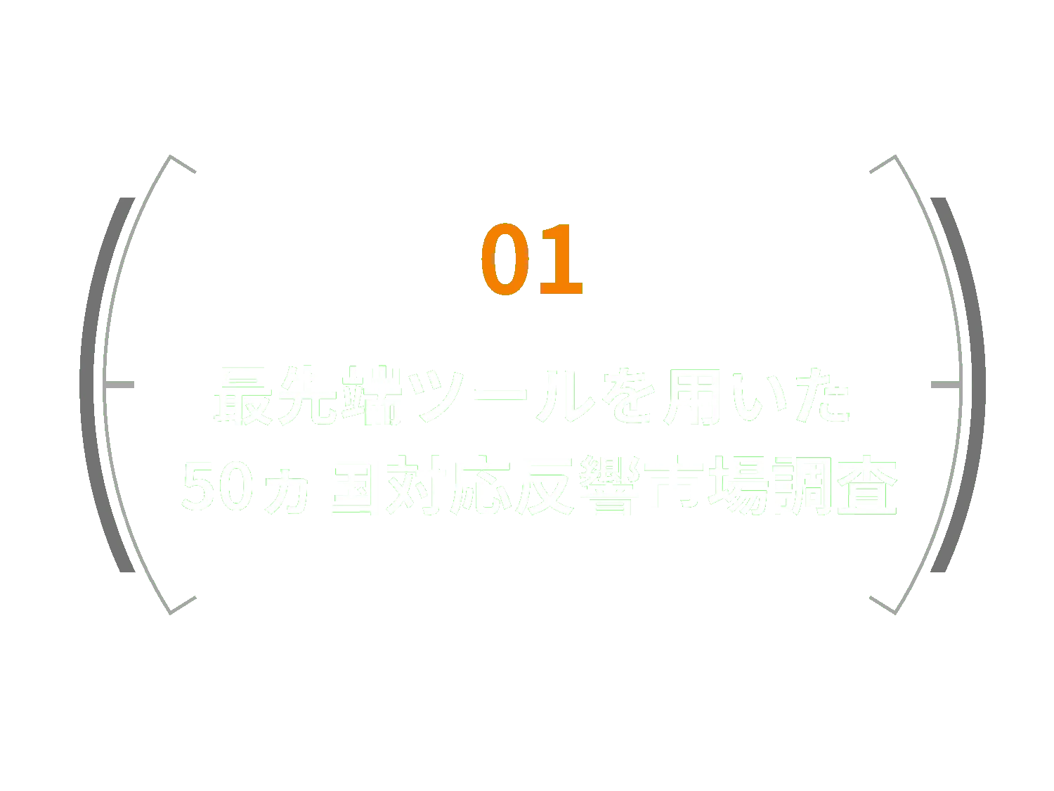01 最先端ツールを用いた50ヵ国対応反響市場調査
